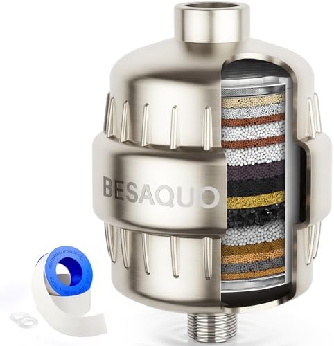 BESAQUO Shower Filter Head for Hard Water with 20 Filtration Stages by BESAQUO