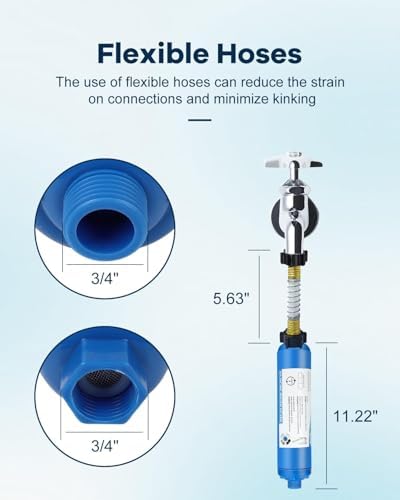 RV Inline Water Filter with 2 Flexible Hose Protector, Reduces Chlorine, Bad Taste, Corrosion, Rust, Sediments and Turbidity, Ideal for RVs, Garden, Gardening, Car Washing, Planting, 2 Pack - Image 2