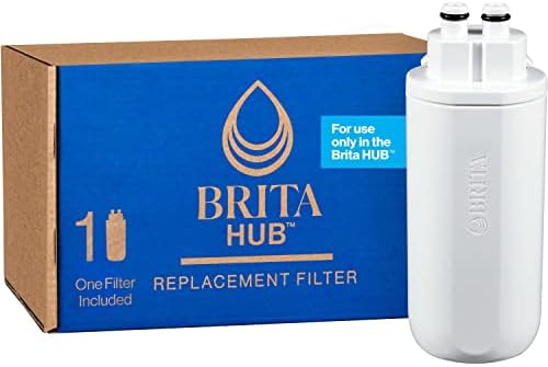 Brita Hub Replacement Water Filter, BPA-Free, Replaces 900 Plastic Water Bottles, Lasts Six Months or 120 Gallons, Includes 1 Filter, Kitchen Essential, White by Brita