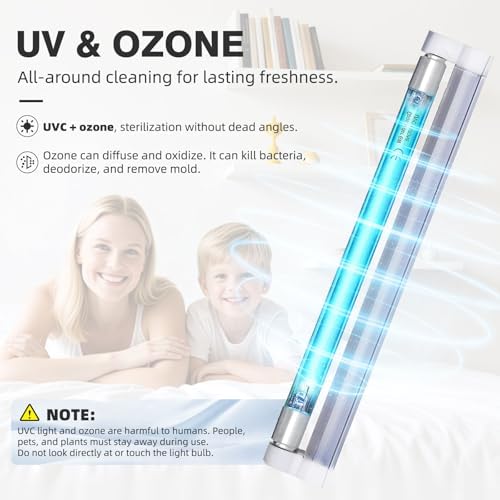 COOSPIDER 6W U/V/C Light Lamp, 253.7nm Sanitizer Lamp with 5ft ON/Off Switch Cord and Plug, 110V Ozone Bulb for Shoes Closet Cabinet Bathroom, Ideal Gift - Image 2