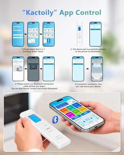 6-in-1 Smart Water Tester for Drinking Water with APP Monitoring, Digital Water Testing Kit for TDS Meter, EC, Temp, TOC, COD, UV275, Professional Water Tester for Home, Well, Tap & Outdoor. - Image 3
