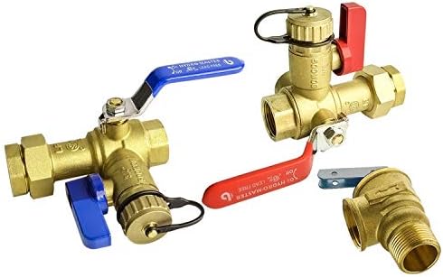 HYDRO MASTER Tankless Water Heater Service Valve Kit with Pressure Relief Valve 3/4-Inch IPS Isolator Clean Brass by HYDROMASTER