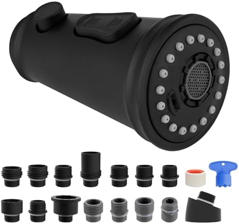 Hibbent Pull Down cUPC Certified Faucet Head Replacement, 15 Adapters by Hibbent