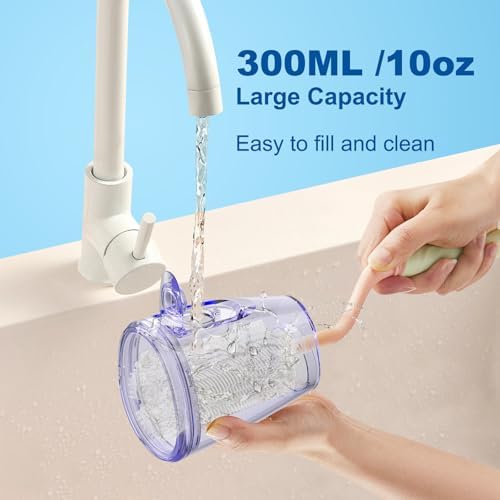 WellLeo Water Flosser for Teeth, 300ML Cordless Oral Irrigator Rechargeable Dental Flosser Picks with 5 Modes 5 Jet Tips,IPX7 Waterproof Teeth Cleaner for Braces Gum Care, Home Travel Use - Image 3