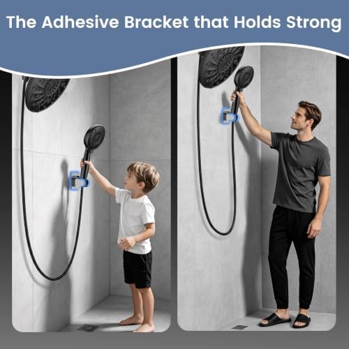 FEELSO Shower Head with Handheld Combo, 8" High Pressure Double Shower Head - Image 7