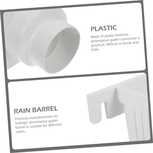 PVC Rain Gutter Diverter for Barrel, White Plastic Downspout Adapter - Image 7