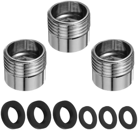 uxcell 3Pcs Faucet Adapter Kit, Male 0.79in to Female 0.59in Kitchen Sink Stainless Steel Tap Aerator Adapter Set to Connect Garden Hose, Water Filter, Standard Hose Diverter by uxcell