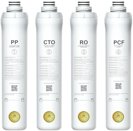 Bluevua Official RO100ROPOT 4-Pack Replacement Filter Set by Bluevua