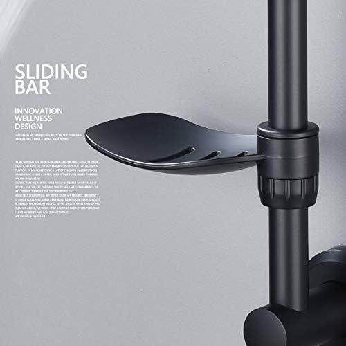 Tecmolog 69cm Shower Head Slide Bar ABS Plastic Height Adjustable Suction Cups Shower Bar with Dish Black, BB4044 - Image 4