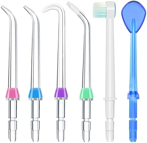 Replacement Heads for Waterpik, Water Flosser Replacement Heads Parts for Waterpik Oral Irrigator, Aquaflosser 6 Tips Tongue Combo by Hwxtoxy