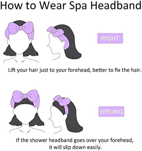 Ondder Spa Headband for Washing Face 8PCS Purple Skincare Makeup Headbands - Image 6