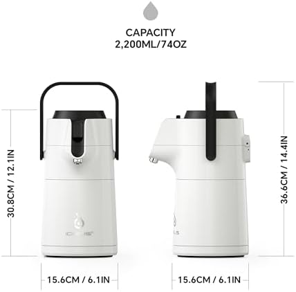IDEUS Thermal Coffee Carafe 68oz, Beverage Dispenser White - Image 6