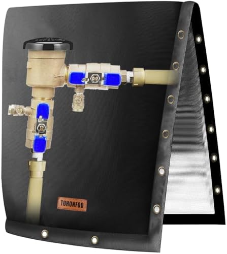 TOHONFOO 2-Way Open Backflow Preventer Pipe Cover Outside, 20"Wx26"H, Black by TOHONFOO