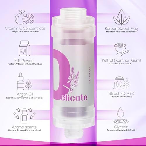 Universal Vita C Shower Filter: Unveil Radiant Skin & Hair with K-Beauty Secrets (Delicate-Lavender) - Image 4