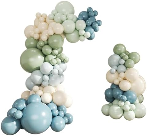 Dusty Blue Sage Green Balloon Arch Kit for Baby Shower Decorations - Image 7