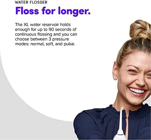 SmileDirectClub Premium Edition Water Flosser - XL Water Reservoir with 2 Nozzles, Waterproof and Cordless Design, 3 Pressure Modes - Removes 99% of Plaque - Image 3