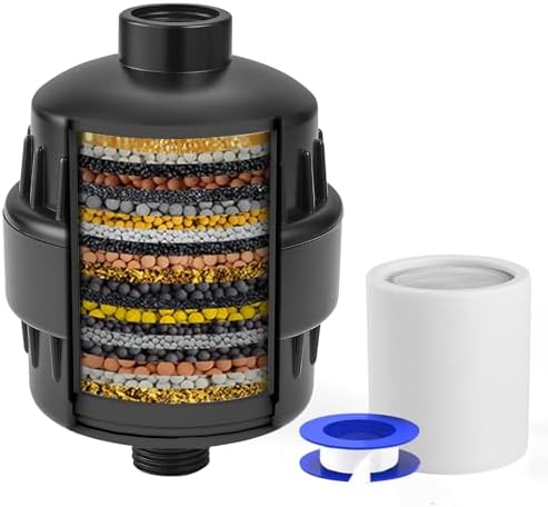 BESy HEAVY DUTY Filter for Hard Water, Shower Head Filters Matte Black by BESy