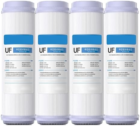 4pcs UF Membrane 0.01 Micron Ultrafiltration Hollow Fiber, Flat-Mouth Replacement Filter, for 10'' Reverse Osmosis Water Filter System High Capacity by Unknown