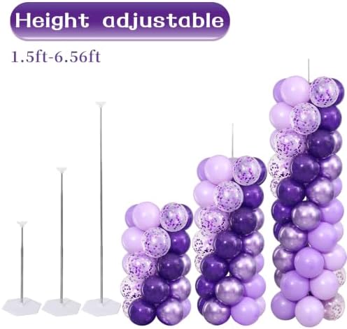 Purple Balloon Column Stand Kit Set of 2 for Floor - Image 4