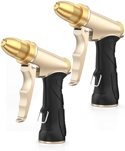 RAINPOINT Heavy Duty Metal Spray Nozzle for Garden Hose, High Pressure Garden Hose Nozzle with Adjustable Spray Patterns for Watering Plants, Car Washing, and Pet Showering (2 pcs) by RainPoint