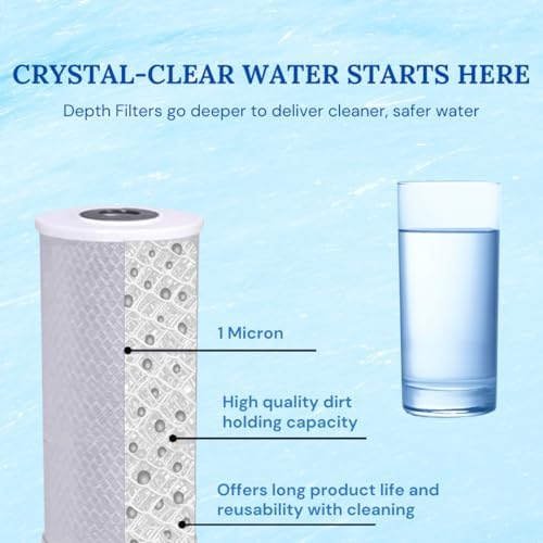 1 Micron 2.5" x 10" CTO Coconut Shell Carbon Water Filter Cartridge - Image 2