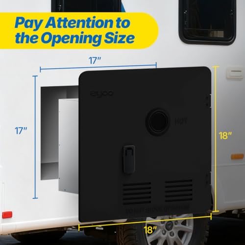 Eyoo RV Water Heater Door Kit, 18x18 Inches Black Panel, Stainless Steel, Compatible with Eyoo Models Only - Image 3