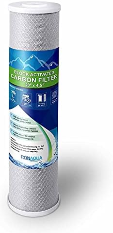 High Capacity Coconut Shell Carbon Block Water Filter, 4.5 x 20 Inch by Ronaqua