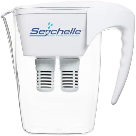 Seychelle pH2O Alkaline Water Filter Pitcher - pH Enhancing Filtration - USA-Made Filter, 64oz by Seychelle