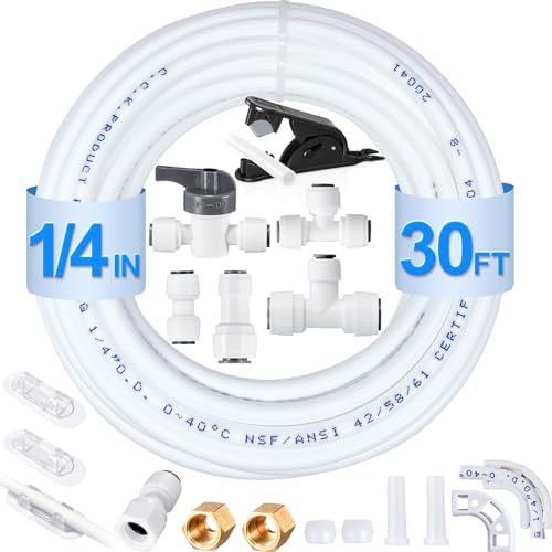 Refrigerator Water Line Kit - 30FT Tubing & Quick Fittings for Ice Maker by HAOCHENKitchenAccessories