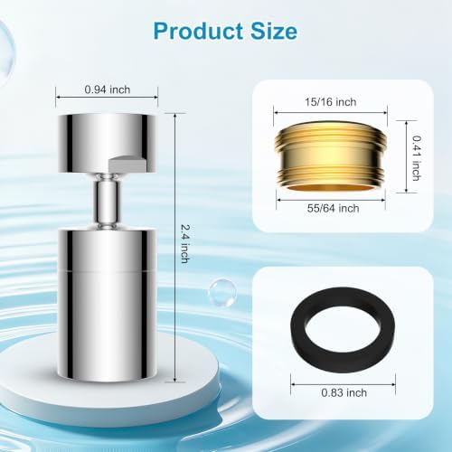 Hibbent 4-Mode Faucet Aerator, Faucet Sprayer Attachment, Chrome - Image 6