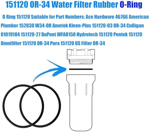 Generic 151120 OR-34 Water Filter Rubber O-Ring Compatible for Pentek and Culligan Standard & 3G Standard Water Filter Housings (2/Pack) - Image 7