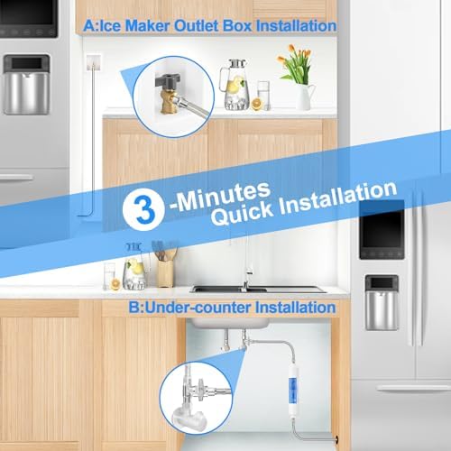 4 FT Premium Stainless Steel Braided Ice Maker Water Hose + Inline Water Filter Kit for Ice Maker and Refrigerator - Image 4