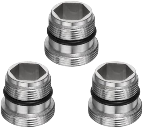 uxcell 3Pcs Faucet Adapter Kit, Male 0.73in to Male 0.87in Kitchen Sink Stainless Steel Tap Aerator Adapter Set to Connect Garden Hose, Water Filter, Standard Hose Diverter by uxcell