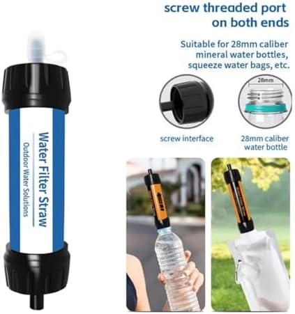 Aquazipo Outdoor Water Filter Straw, Portable Filtration for Camping Emergency (Blue,1) - Image 2