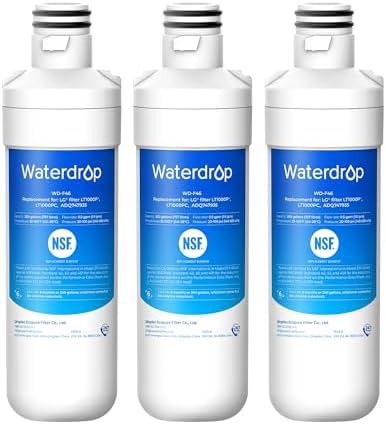 Waterdrop LT1000PC ADQ747935 MDJ64844601 Refrigerator Water Filter, 3 Pack by Waterdrop