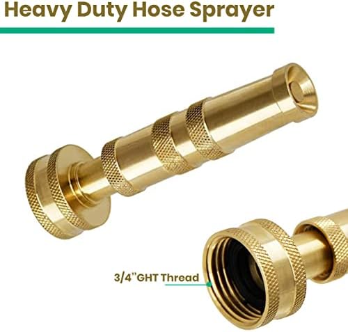 Ustope Garden Hose Nozzle, High Pressure Water Hose Nozzle Sprayer Head,fits 3/4” Garden Hose Thread,for Lawn & Garden,Washing Cars,Watering Garden,Cleaning,Showering Dogs&Pets（Brass）, AD-05 - Image 2