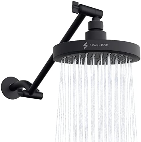 SparkPod 6" Round Rain Shower Head with 11" Shower Arm by SparkPod