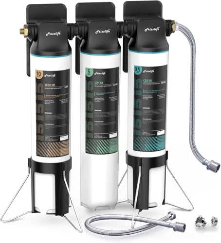 Frizzlife TW15 Under Sink Water Filter System, NSF/ANSI 53&42 Certified Elements, Reduce 99.99% Lead, Chlorine, Chloramine, Fluoride, Bad Taste & Odor, Direct Connect, 0.5 Micron, USA Tech Support by FRIZZLIFE