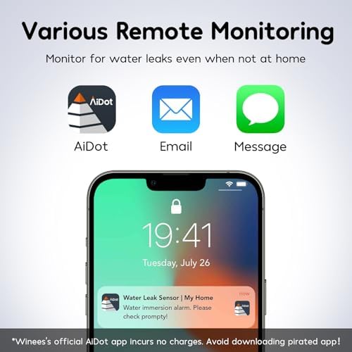 Winees WiFi Water Leak Detector for Home, 3 Pack Water Sensors - Image 2