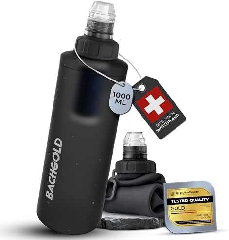 Bachgold Squeeze Filtered Water Bottle, Collapsible Portable Camping Filter by Bachgold