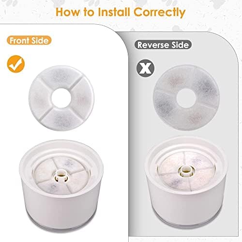 Comsmart Pet Fountain Filter Set, 3 Triple Filtration System Replacement Cat Water Fountain Filters for Round 81oz/2.4L Automatic Pet Fountain Cat Water Fountain (Pack of 16) - Image 7