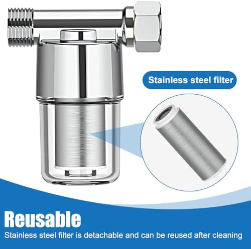 Brass Sediment Filter, Reusable Inline Mesh Strainer Visual Washer Water Filter System for Washing Machine Shower Garden Hose - Image 6