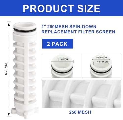 1" 250 Mesh Spin-Down Replacement Filter Screen for Rusco Sediment Filter - Image 2