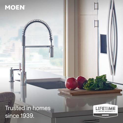 Moen Align Chrome One-Handle Pre-Rinse Spring Pulldown Kitchen Faucet with Pull Down Sprayer and Power Boost, 5923 - Image 3
