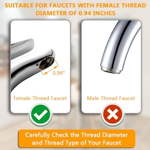 Faucet Aerator Kitchen Sink Replacement Parts With Brass Shell 15/16-Inch Male Threads Filter With Gasket for Kitchen Bathroom - 4 Pack - Image 6