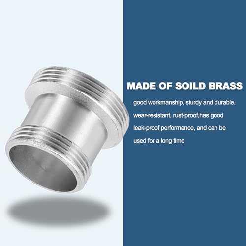 uxcell Faucet Aerator Adapter,M18 Male to M22 Male Brass Faucet Adapter - Image 4