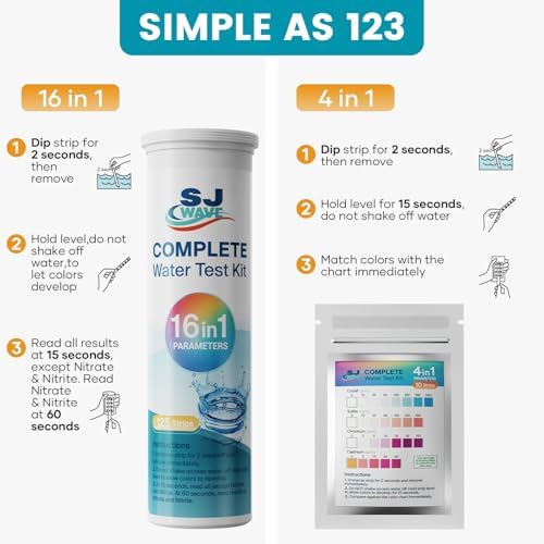 SJ WAVE 22 in 1 Water Test Kits - 125 Strips Drinking Water Test Kit, Home Tap and Well Water Tester for Bacteria pH Hardness Lead Iron Copper Chlorine Cyanuric Acid - Image 5