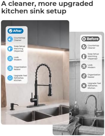 WEWE Utility Sink Faucet with Sprayer and Soap Dispenser, Matte Black - Image 3