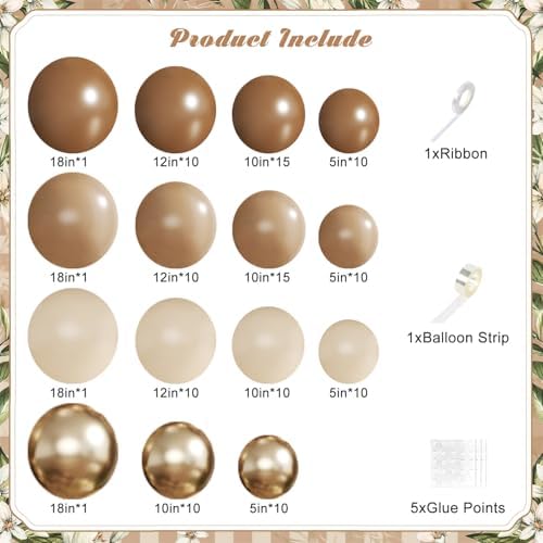 Brown Balloon Arch Kit for Bear Baby Shower Birthday Party Decorations - Image 2