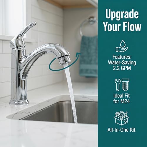 2 Pack Male Thread Kitchen Faucet Aerator for Moen 3919, M24 Male Thread - Image 2